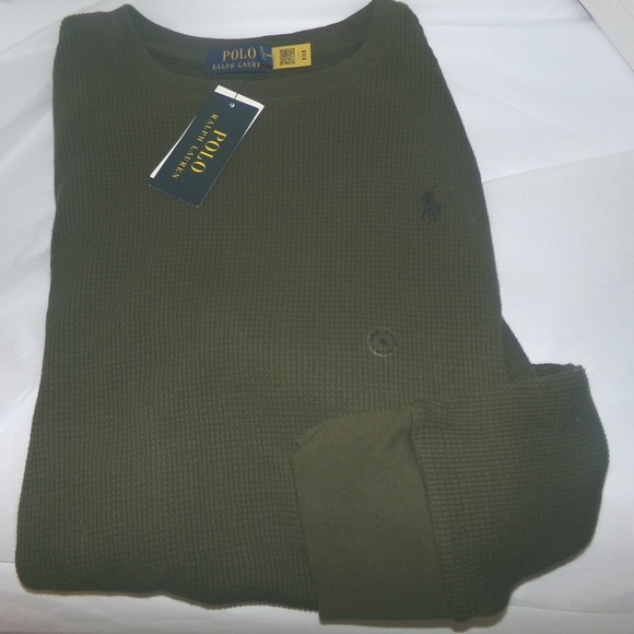 Polo Ralph Lauren Other - Polo Ralph Lauren Mens XL Thermal Waffle Knit Shirt Olive Green Long Sleeve NWT